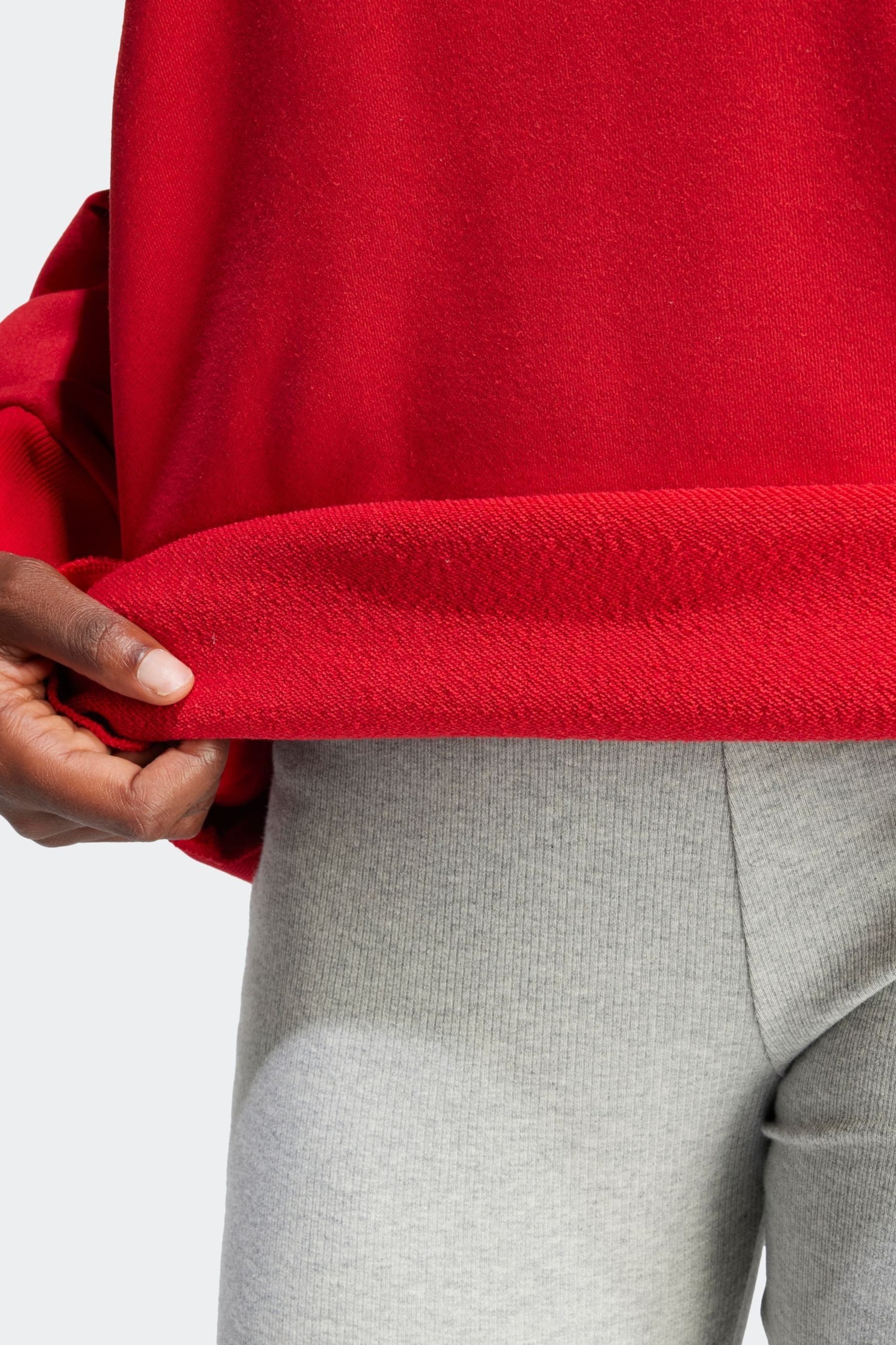 adidas Originals Red Trefoil Oversized Hoodie - Image 5 of 6