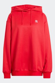 adidas Originals Red Trefoil Oversized Hoodie - Image 6 of 6