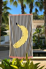 Rockett St George Banana Velour Beach Towel - Image 1 of 1