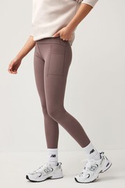 New Balance Brown Sleek 27 Inch High Rise Leggings - Image 1 of 8