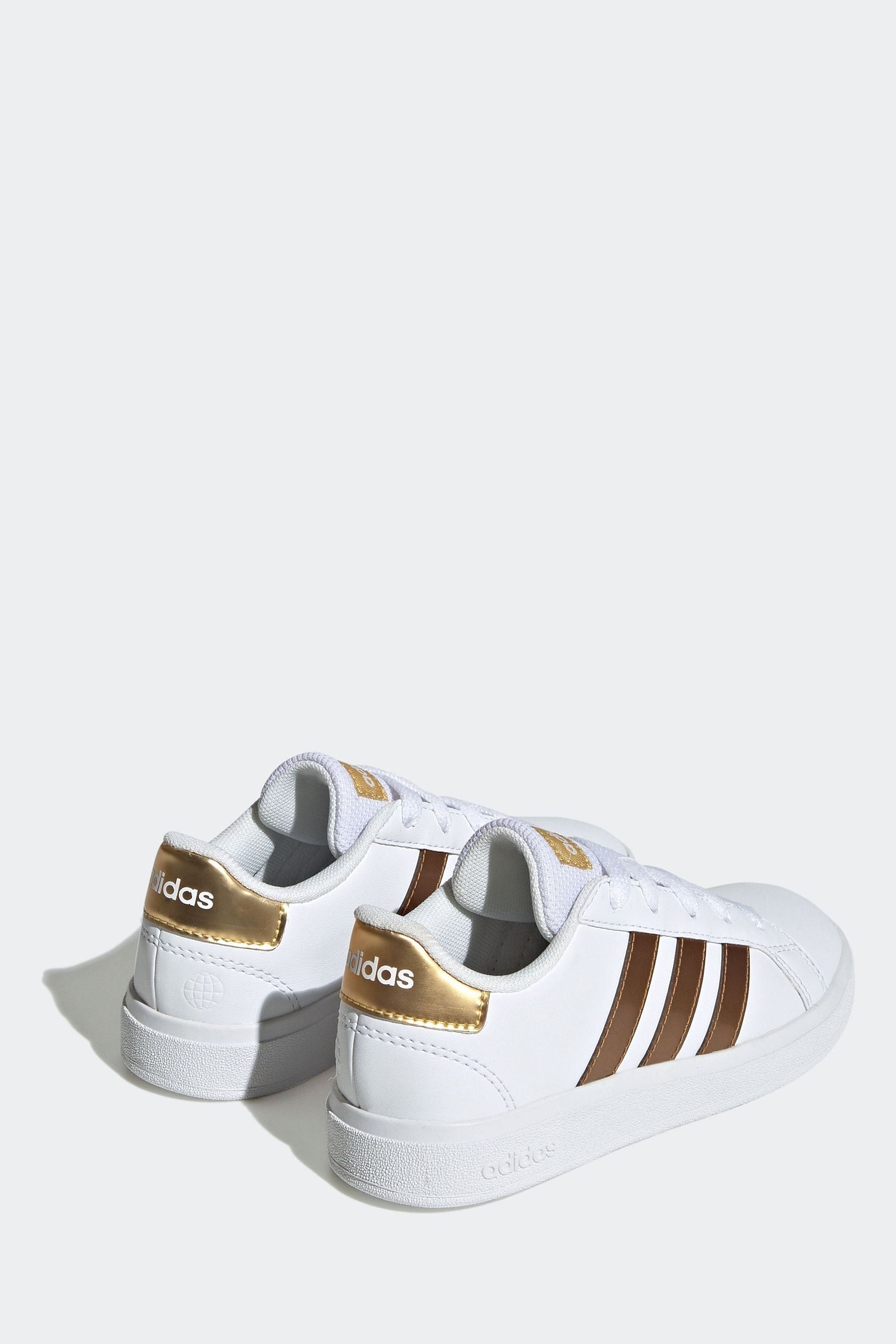 Buy adidas White Gold Grand Court Lace Up Trainers from Next Luxembourg