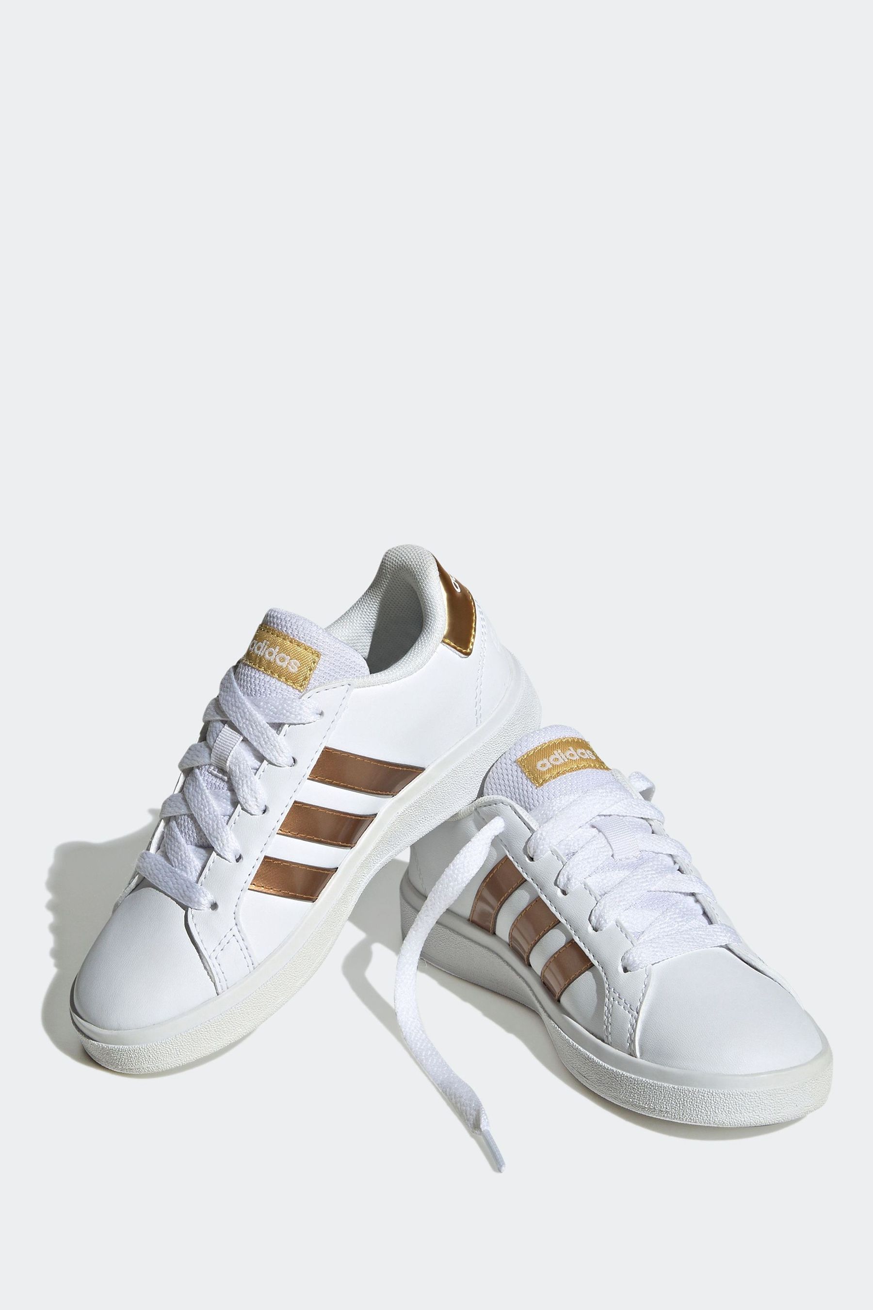 Adidas white gold trainers discount