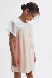 Reiss Pink Dina 4-9 yrs Pleated Metallic Dress - Image 1 of 5