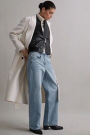 Reiss Light Blue Marion Mid Rise Wide Leg Jeans - Image 1 of 5