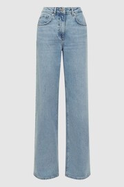 Reiss Light Blue Marion Mid Rise Wide Leg Jeans - Image 2 of 5
