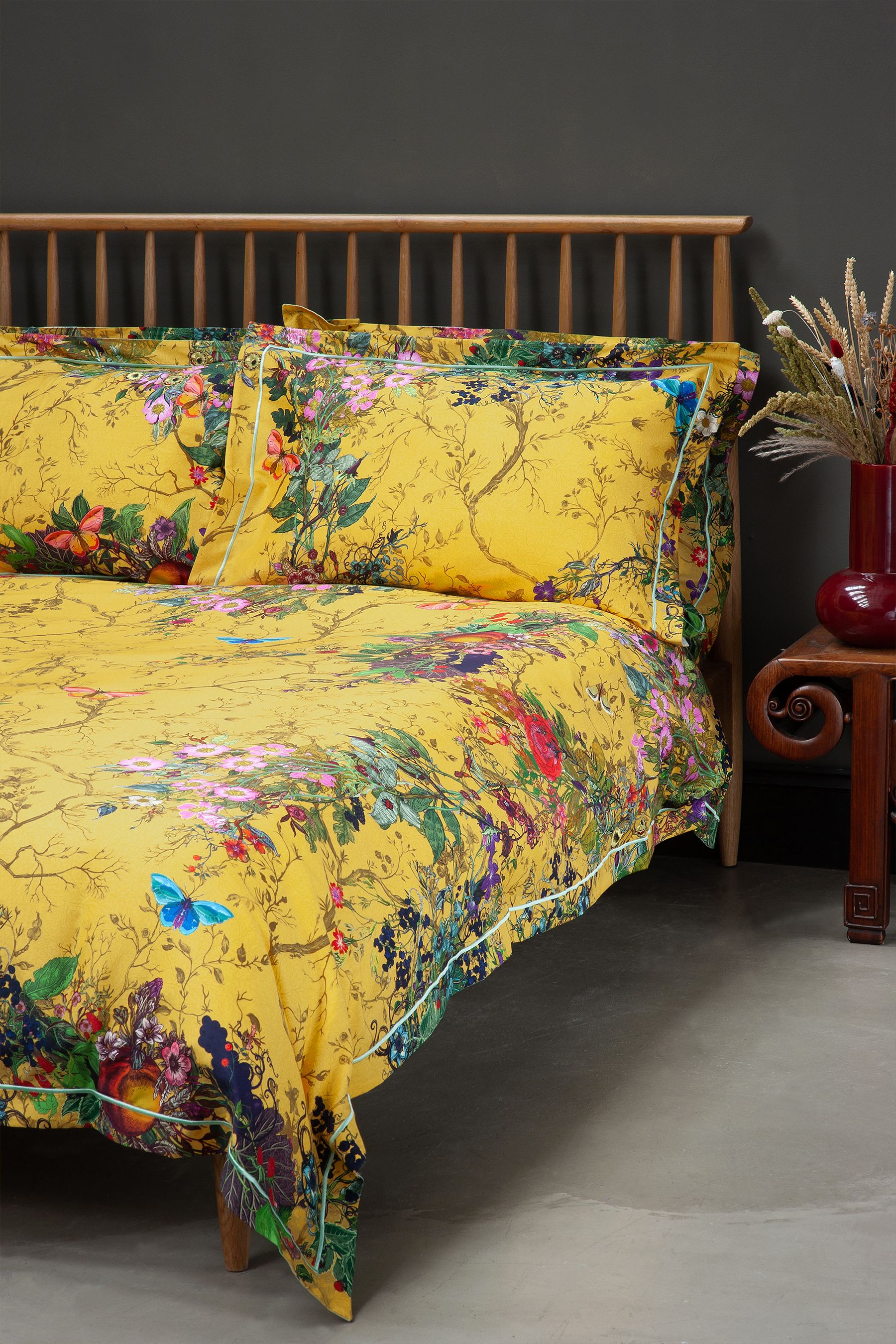 Buy Timorous Beasties Yellow Bloomsbury Garden 100% Cotton Bed Set from ...