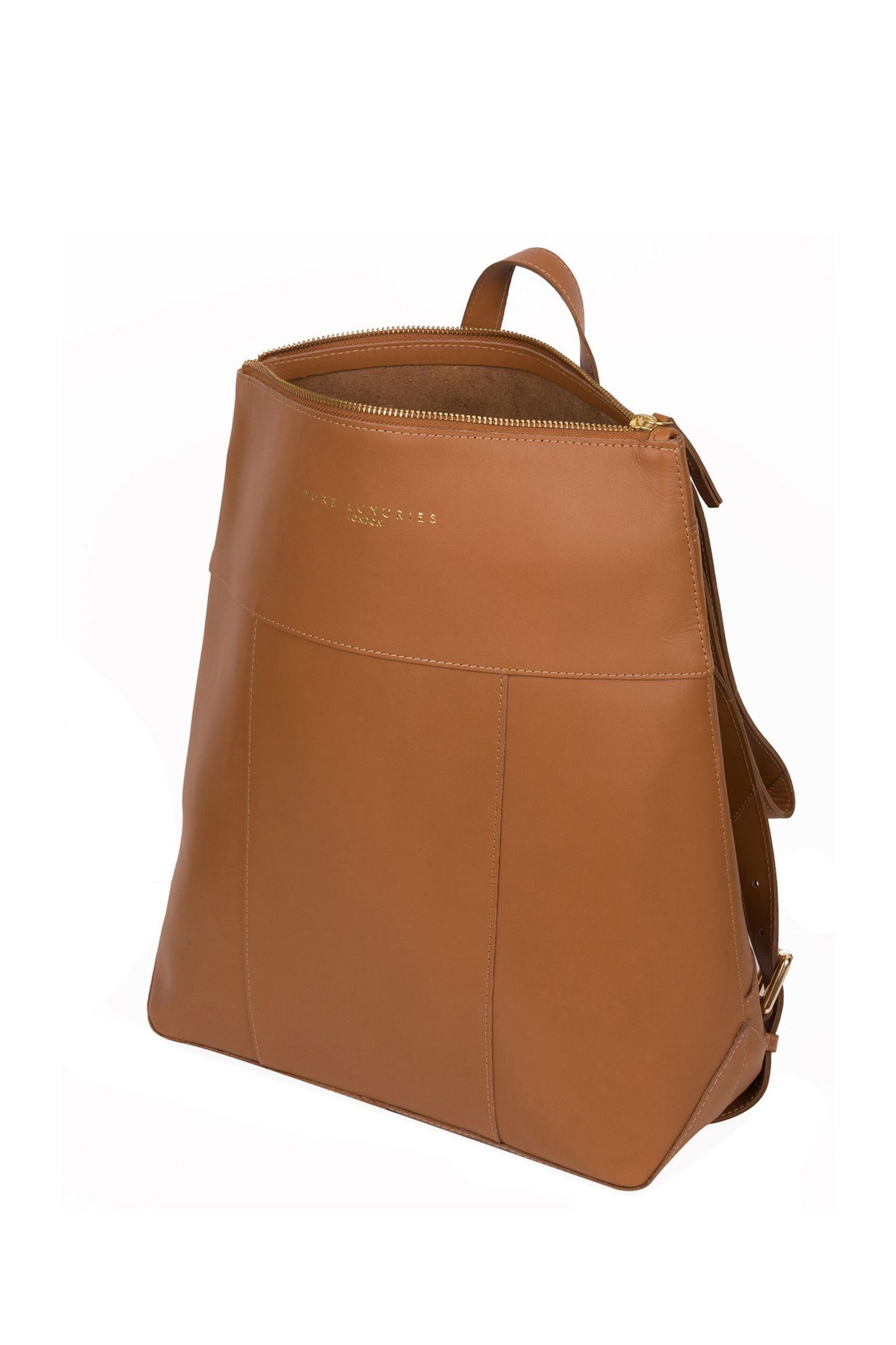 Pure Luxuries London Hastings Vegetable-Tanned Leather Backpack - Image 4 of 4