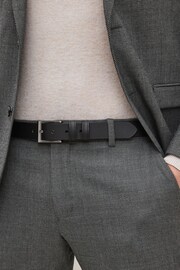 Black Textured Leather Belt - Image 1 of 3