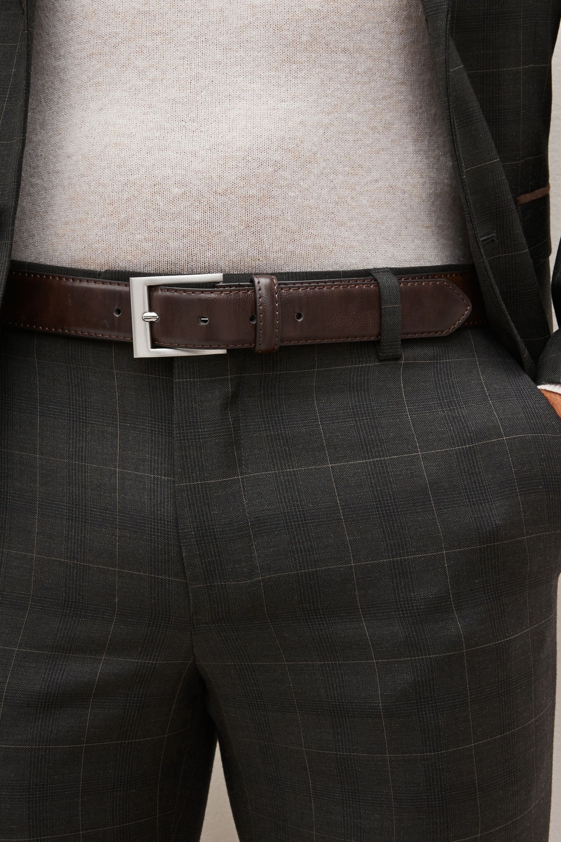 Brown Faux Leather Belt - Image 1 of 2