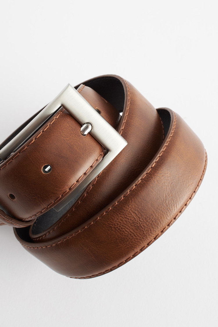 Tan Brown Faux Leather Belt - Image 2 of 2