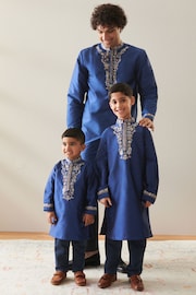 Navy Blue Boys 100% Cotton Kurta (3mths-16yrs) - Image 2 of 9