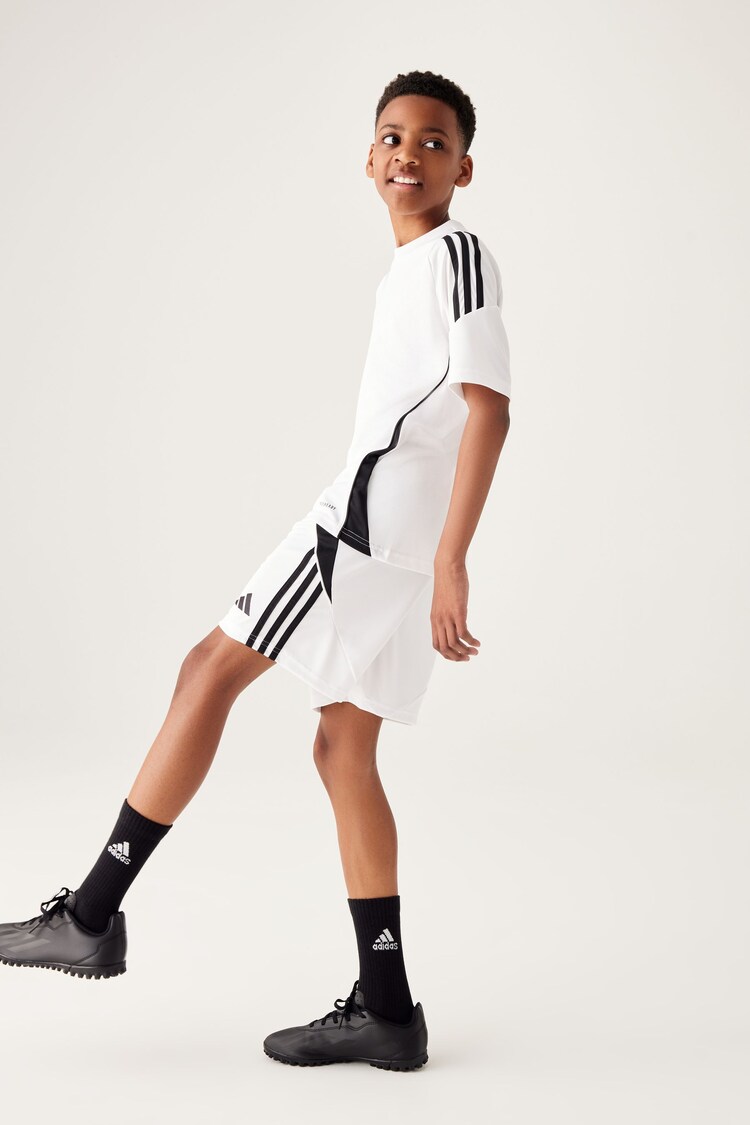 adidas White/Black Tiro 24 Shorts - Image 3 of 11