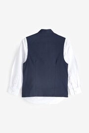 Navy Blue Nehru Collar Waistcoat & Shirt Set (3-16yrs) - Image 3 of 4