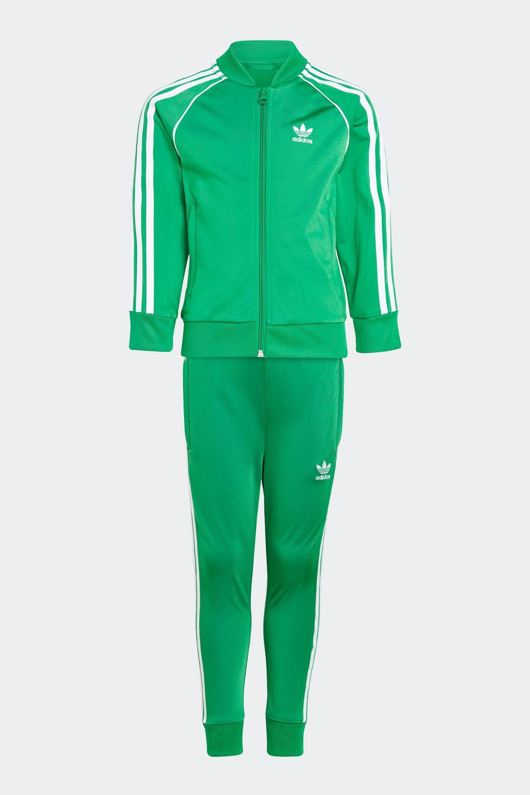 Adidas mens green tracksuit sales