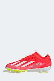 adidas Red/White X Crazyfast League Laceless Turf Adult Football Boots - Image 2 of 10