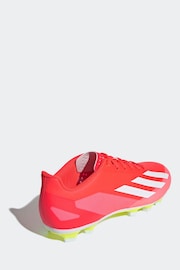 adidas Red/White Football X Crazyfast Club Flexible Ground Adult Boots - Image 4 of 10