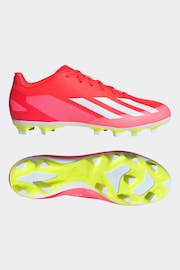 adidas Red/White Football X Crazyfast Club Flexible Ground Adult Boots - Image 6 of 10