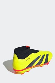 adidas Yellow Football Predator 24 League Laceless Firm Ground Adult Boots - Image 4 of 12