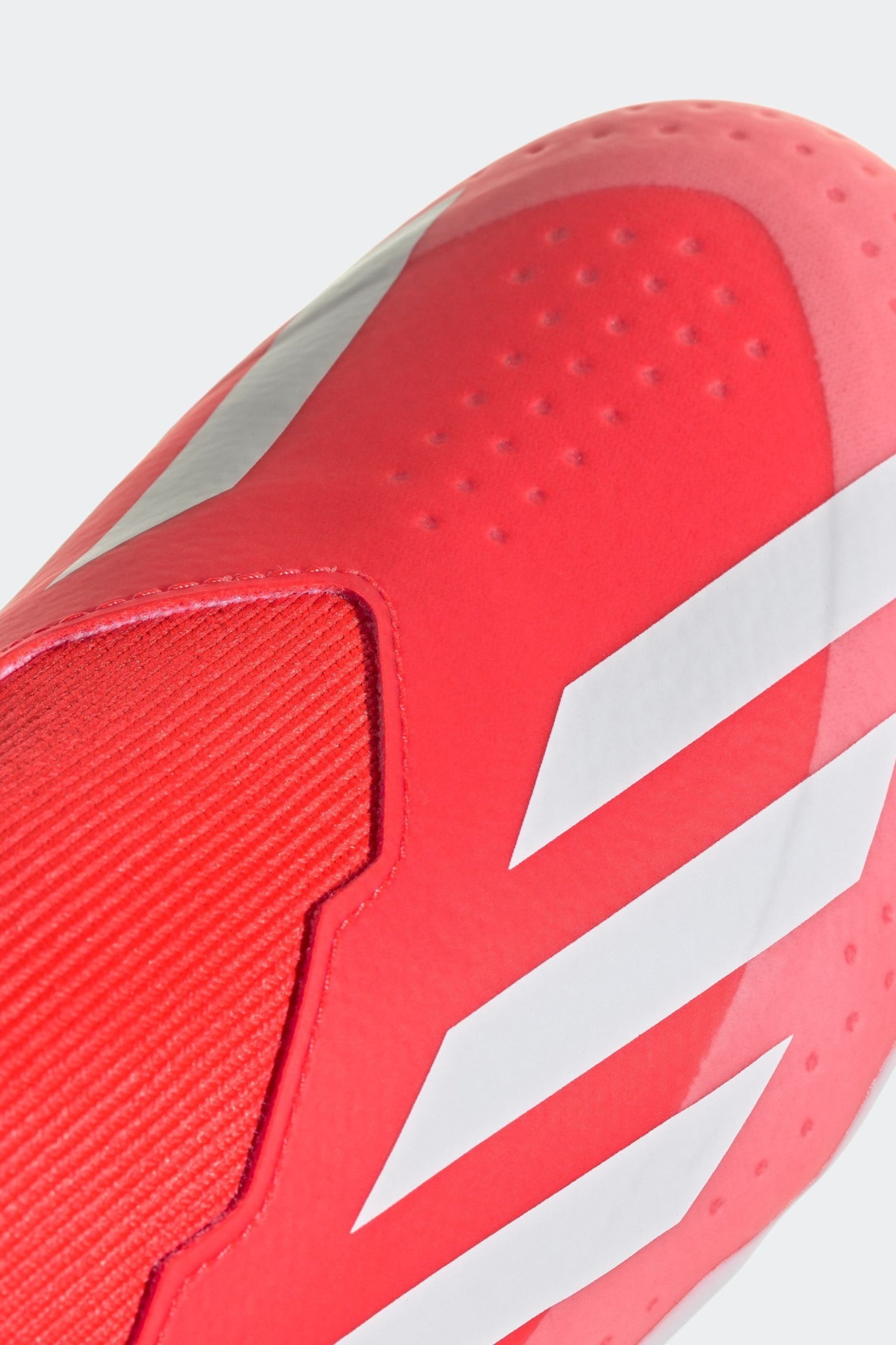 adidas Red/White Football X Crazyfast League Laceless Firm Ground Kids Boots - Image 9 of 10