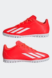 adidas Red/White Football X Crazyfast Club Turf Kids Boots - Image 5 of 10