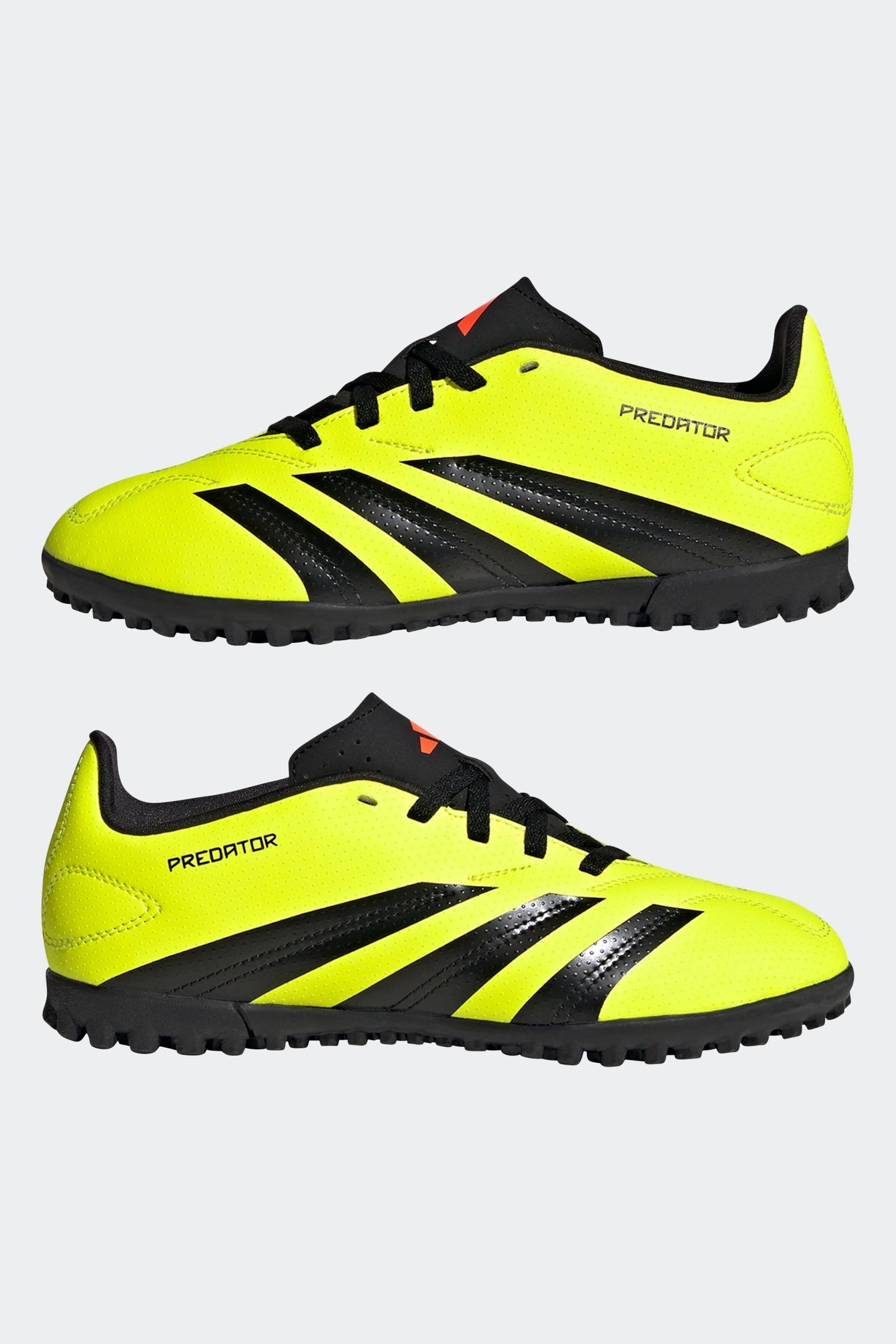 adidas Yellow Football Predator 24 Club Turf Kids Boots - Image 4 of 11
