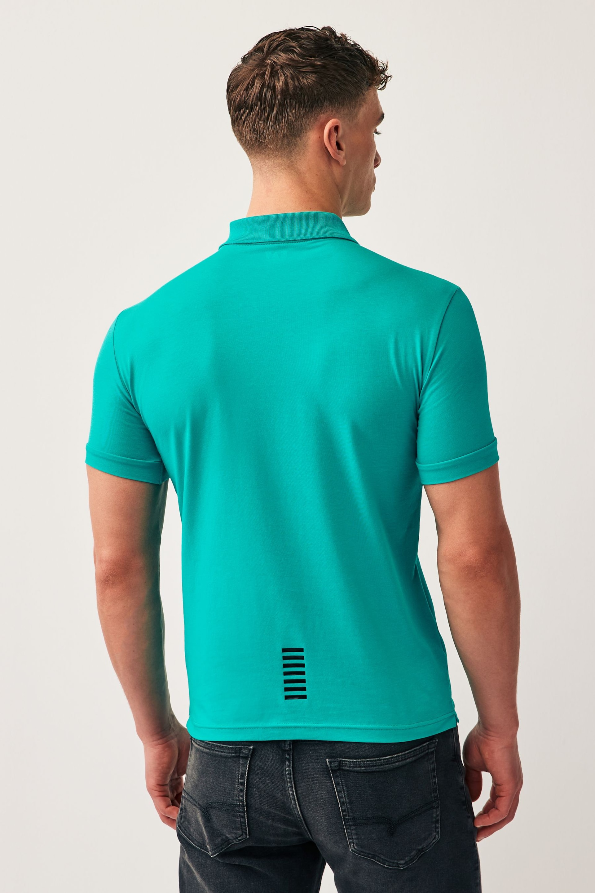 Emporio Armani EA7 Core ID Stretch Cotton Polo Shirt - Image 2 of 4