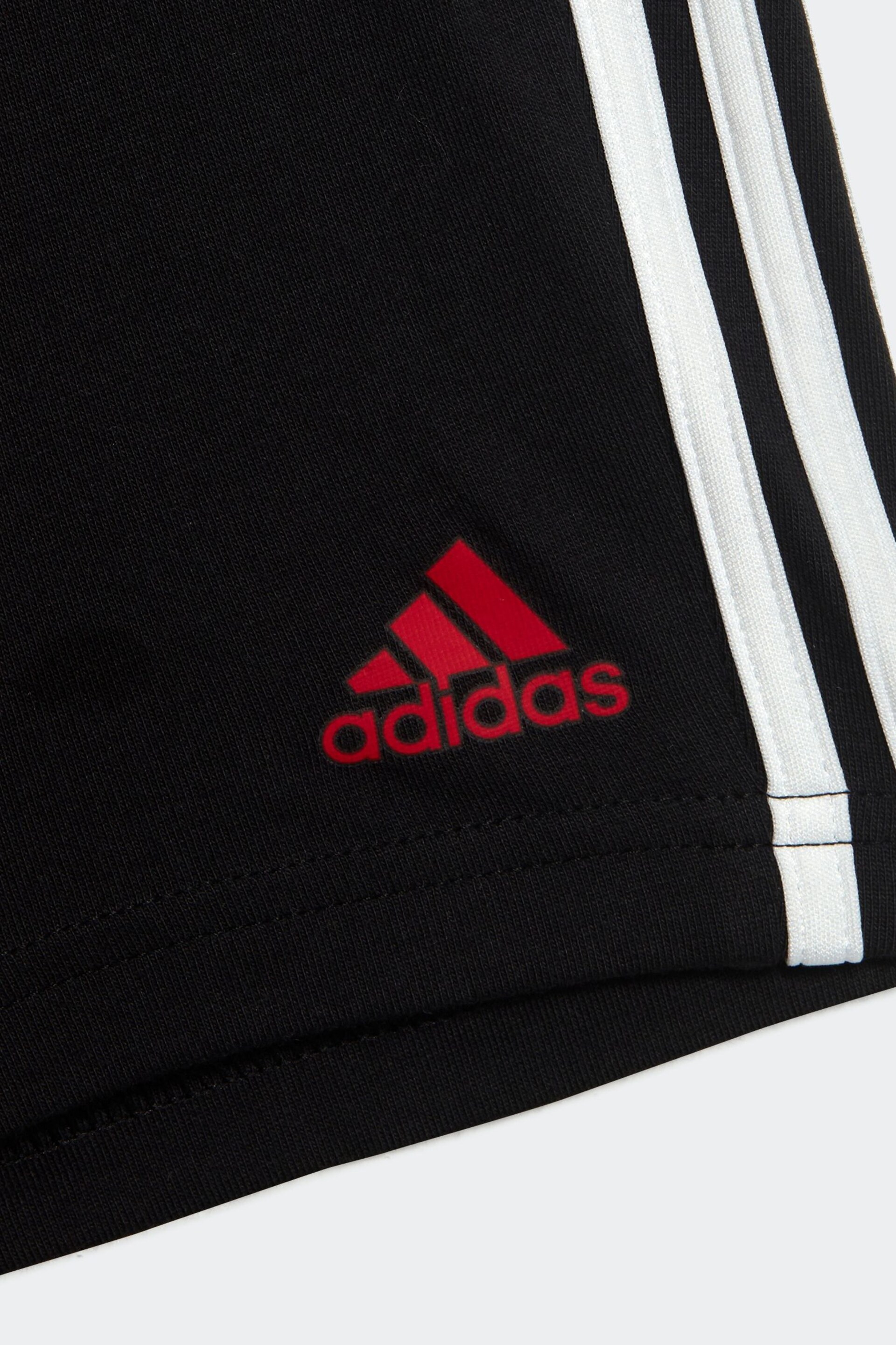 adidas Black/White Sportswear Essentials Lineage Organic Cotton T-Shirt And Shorts Set - Image 5 of 6