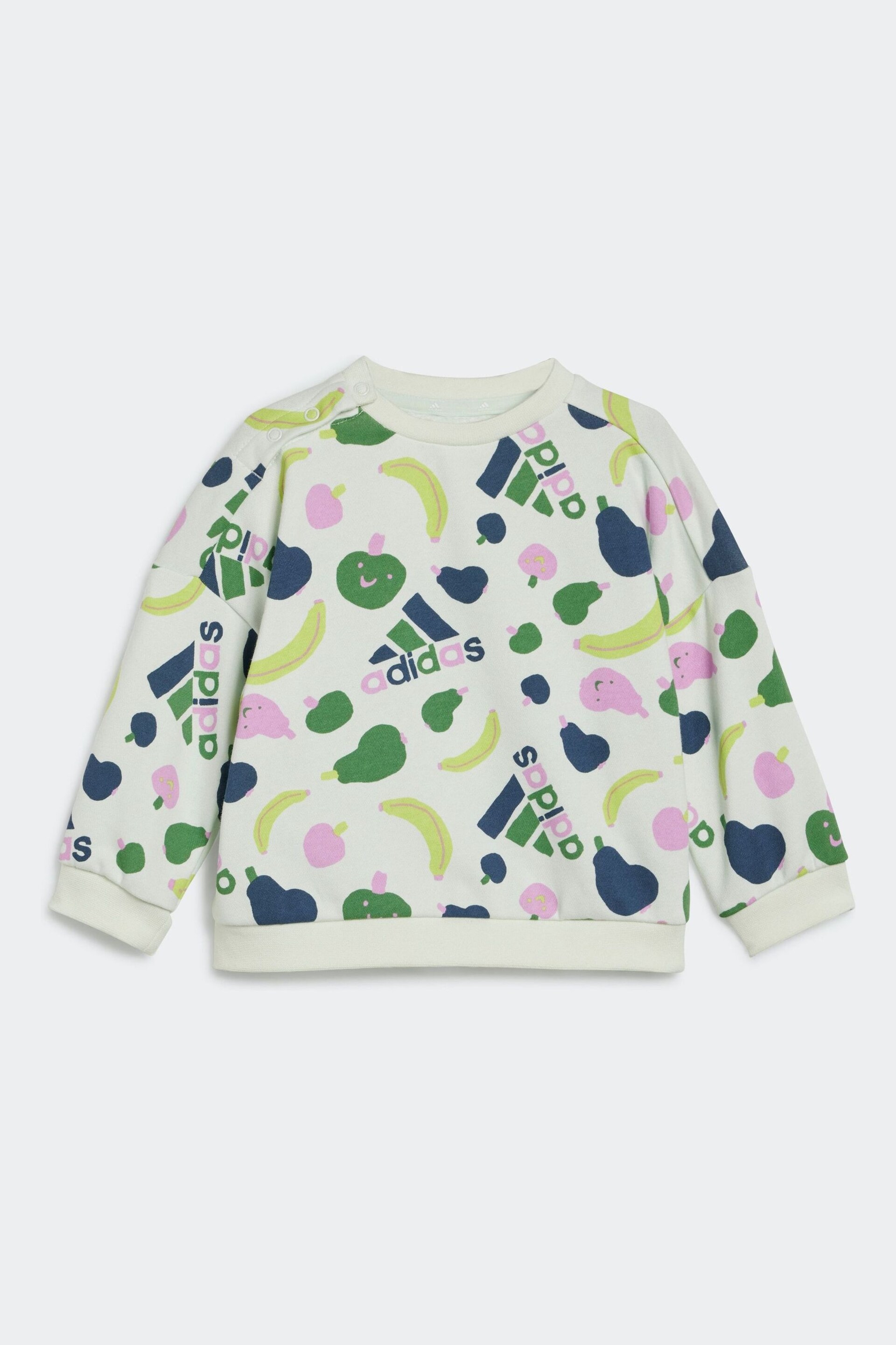 adidas Green/Grey Kids Sportswear Essentials Allover Print Jogger Set - Image 2 of 6
