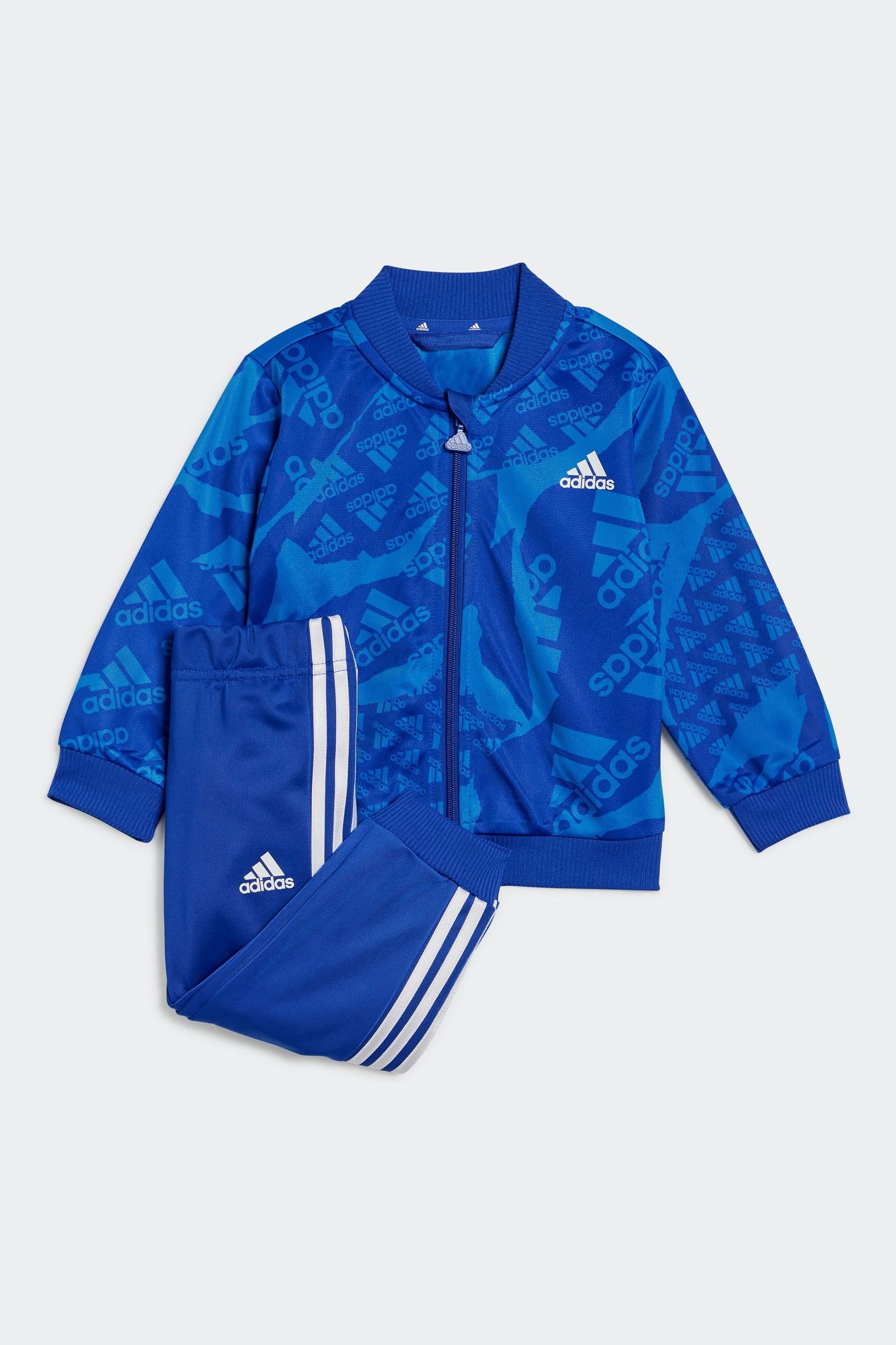 Buy adidas Blue Sportswear Essentials Allover Kids Printed Tracksuit from Next Qatar