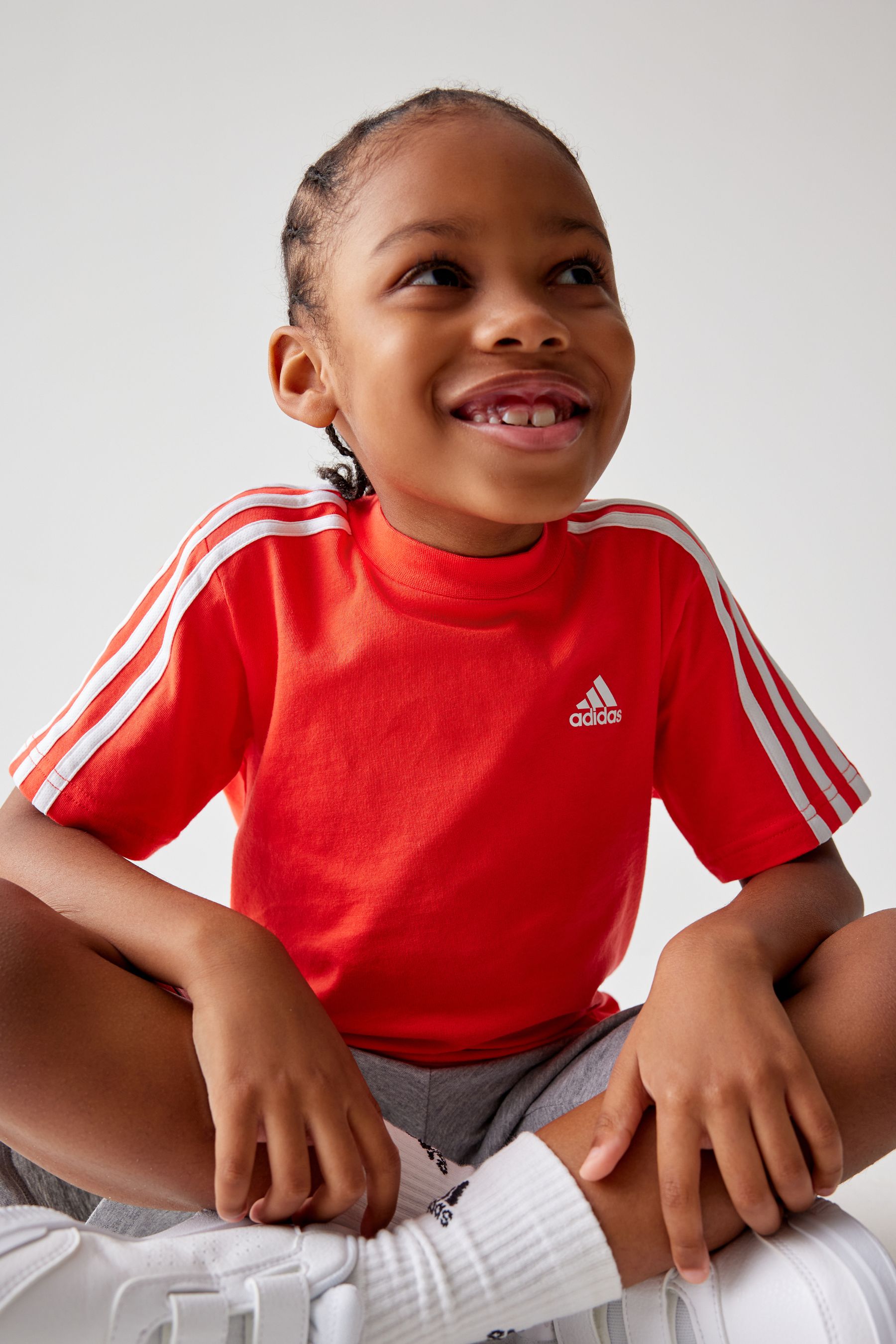 Buy adidas Red Grey Kids Essentials 100 Cotton Top and Short Set from Next Luxembourg
