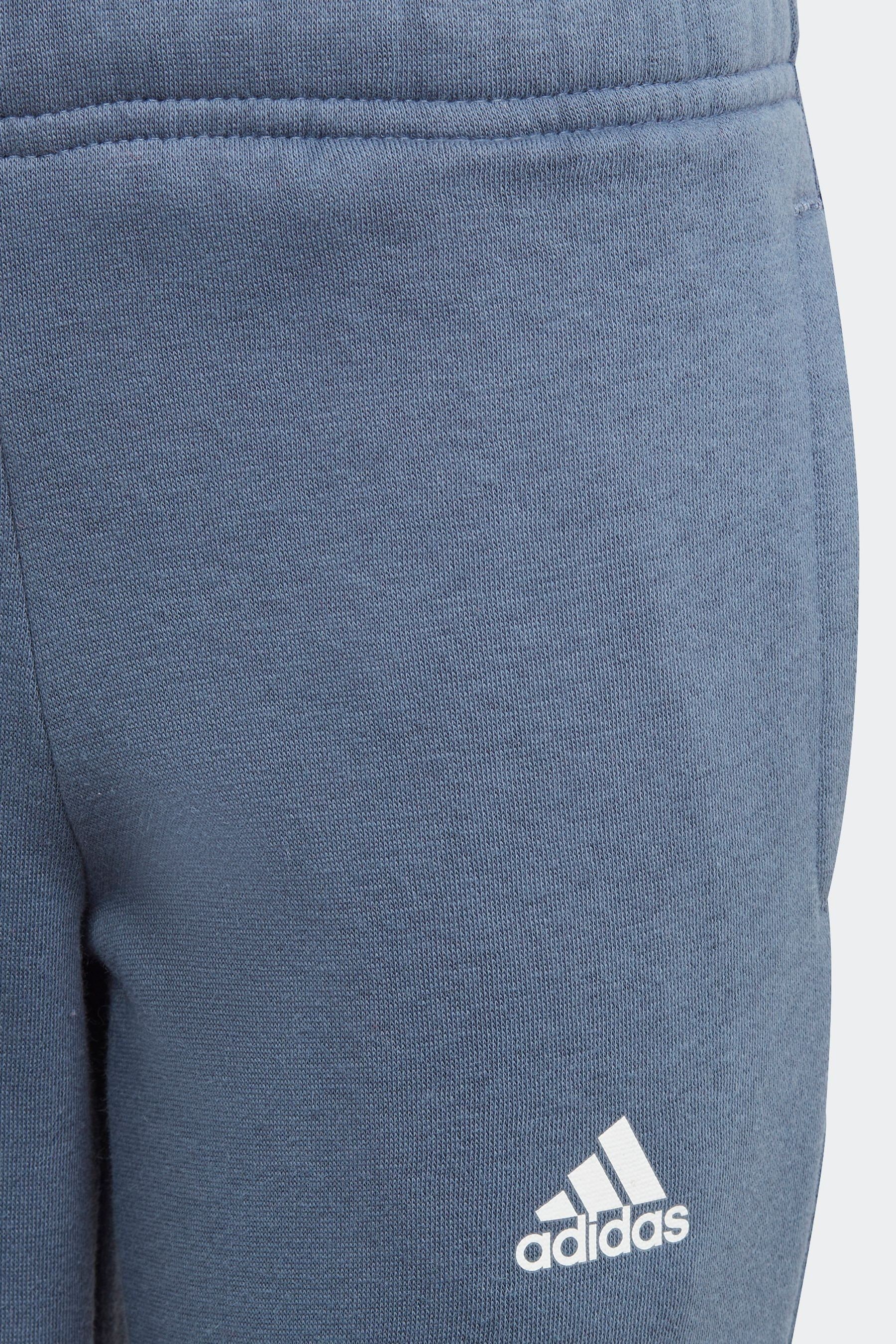 adidas Grey Blue Kids Essentials Logo Joggers Set