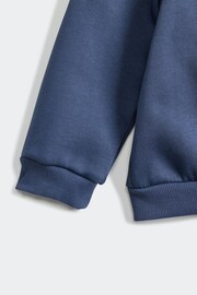 adidas Grey/Blue Sportswear Essentials Lineage Joggers Set - Image 5 of 6