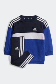 adidas Black Sportswear Tiberio 3-Stripes Colourblock Kids Tracksuit - Image 1 of 6