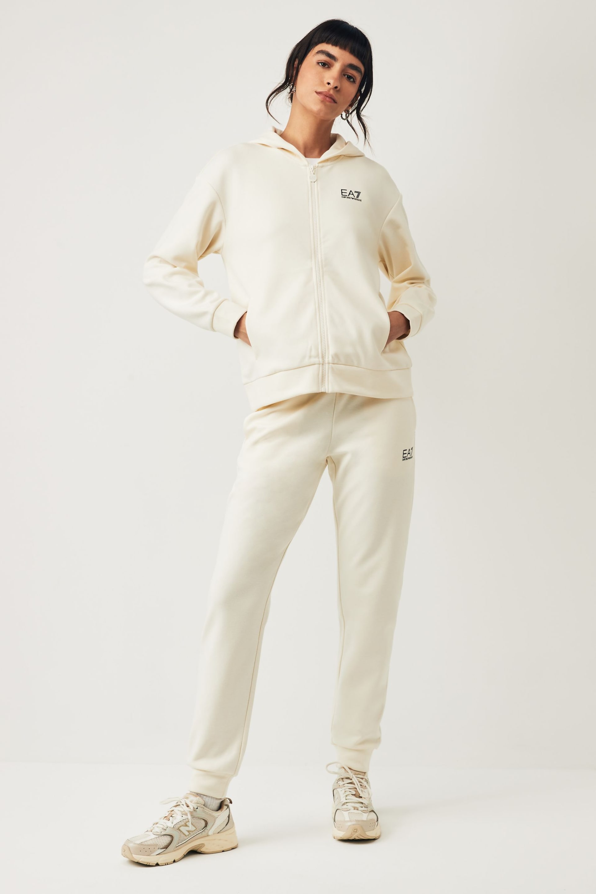 Emporio Armani EA7 Womens Zip Through Hooded Tracksuit - Image 1 of 2