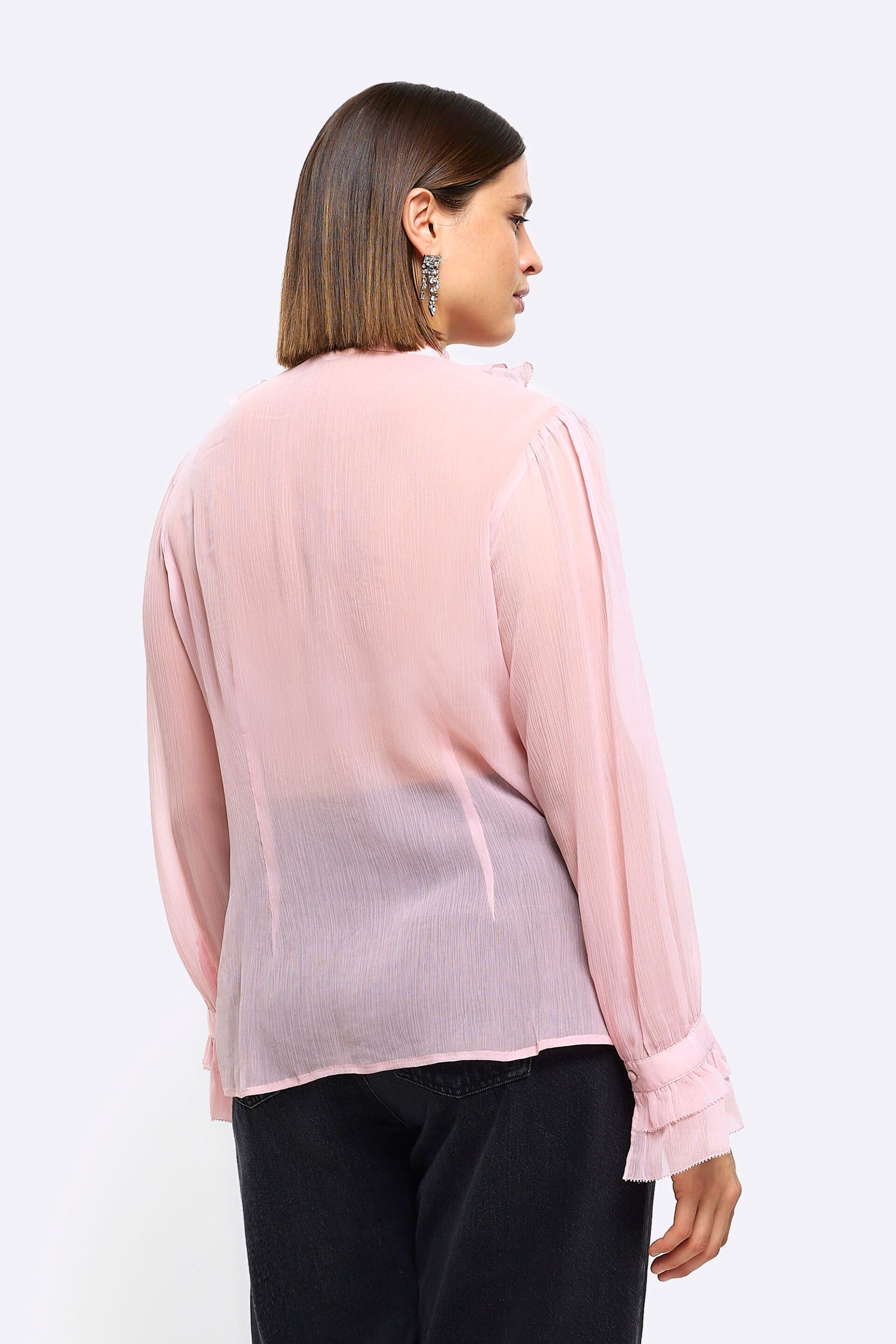 River Island Pink Plus Ruffle Blouse - Image 2 of 4