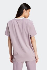 adidas Purple Sportswear Essentials 3 Stripes T-Shirt - Image 3 of 7