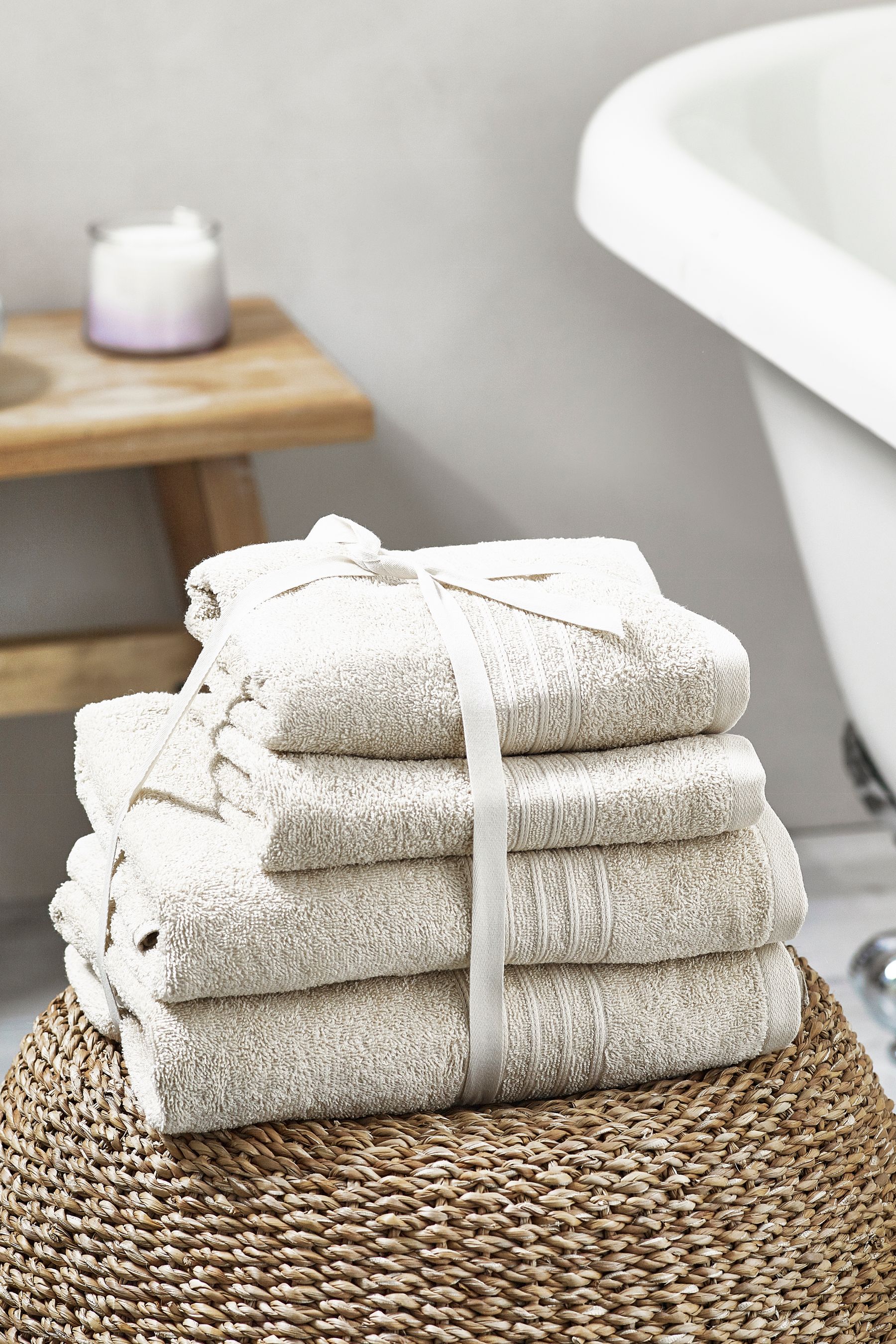 Buy Natural 4 Piece 100 Cotton Towel Bale from Next Ireland