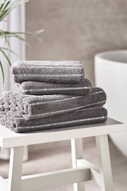 Charcoal Grey Sparkle Rib Towel - Image 1 of 4