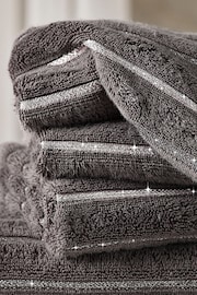 Charcoal Grey Sparkle Rib Towel - Image 3 of 4