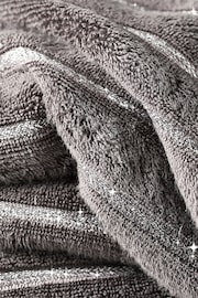 Charcoal Grey Sparkle Rib Towel - Image 4 of 4