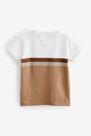 Tan Brown Short Sleeve Textured Stripe T-Shirt (3mths-7yrs) - Image 5 of 6