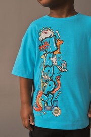 Turquoise Blue Short Sleeve Graffic T-Shirt (3mths-7yrs) - Image 3 of 6