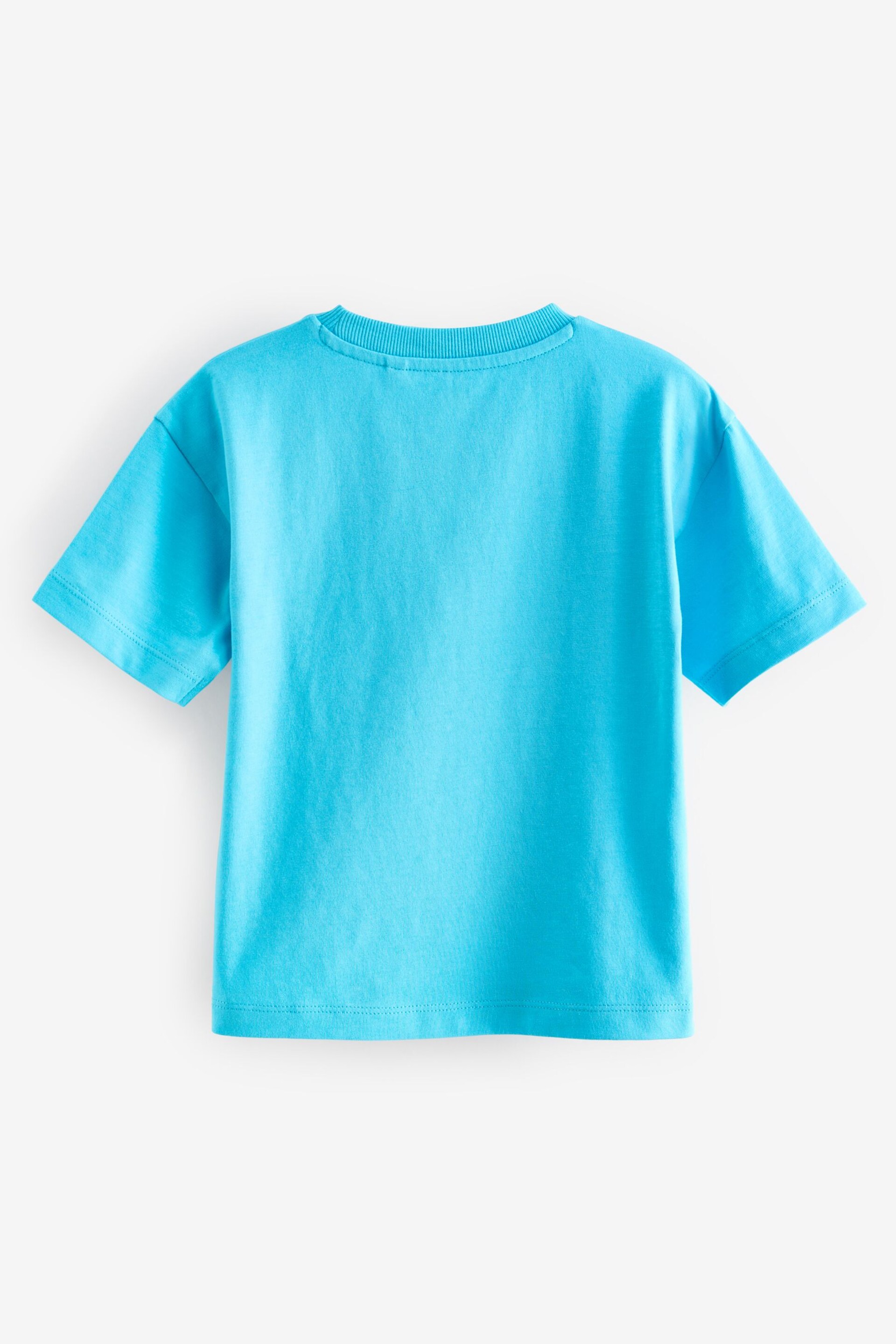 Turquoise Blue Short Sleeve Graffic T-Shirt (3mths-7yrs) - Image 5 of 6