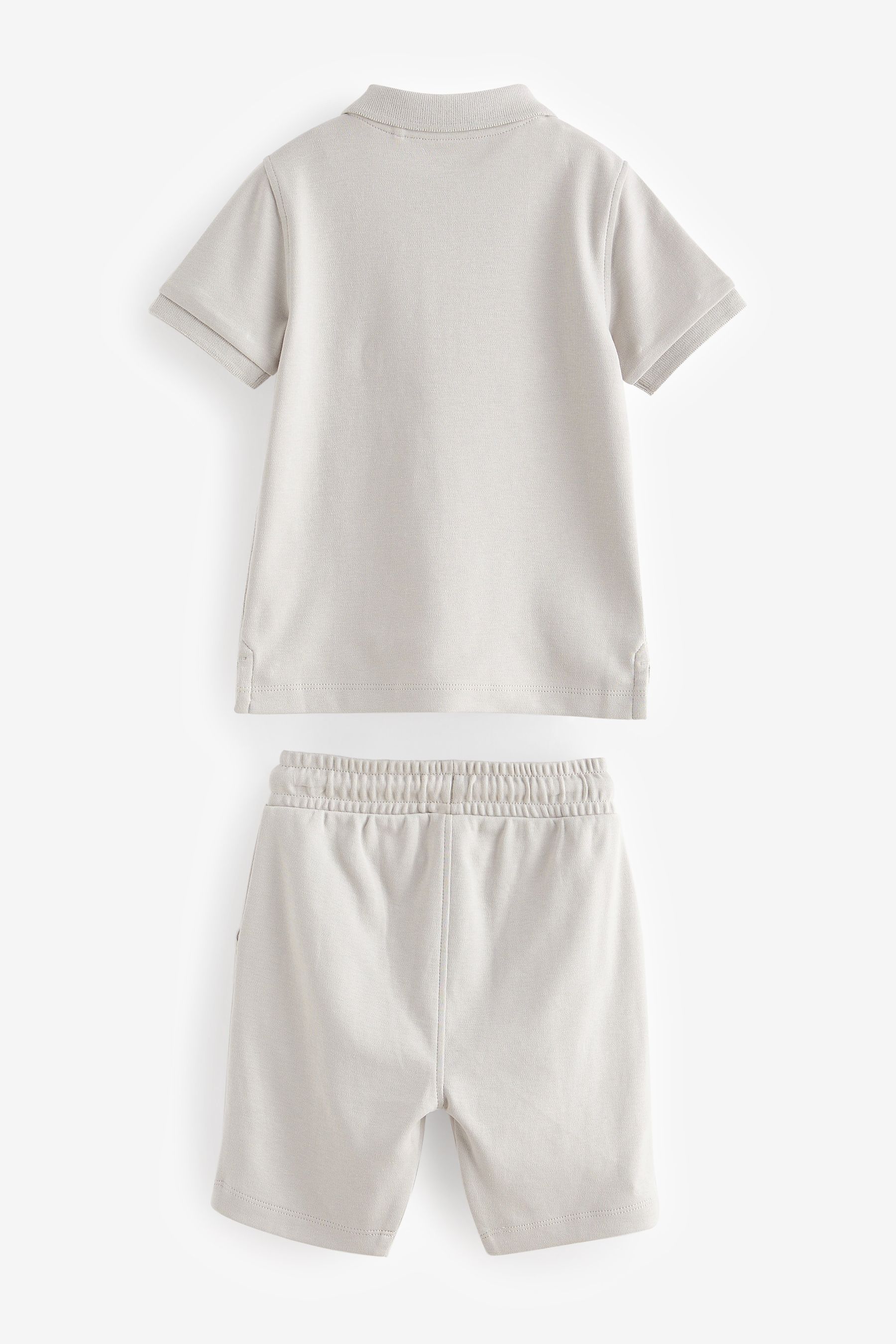Buy Grey Quarter Zip Polo 100 Cotton Shirt and Shorts Set 3mths 7yrs from the Next UK online shop
