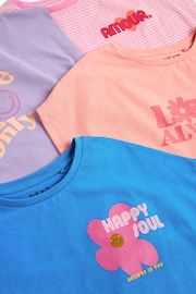 Pink/Purple/Blue 4 Pack Slogan T-Shirts (3-16yrs) - Image 7 of 7