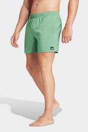 adidas Green Solid CLX Classic Length Swim Shorts - Image 1 of 7