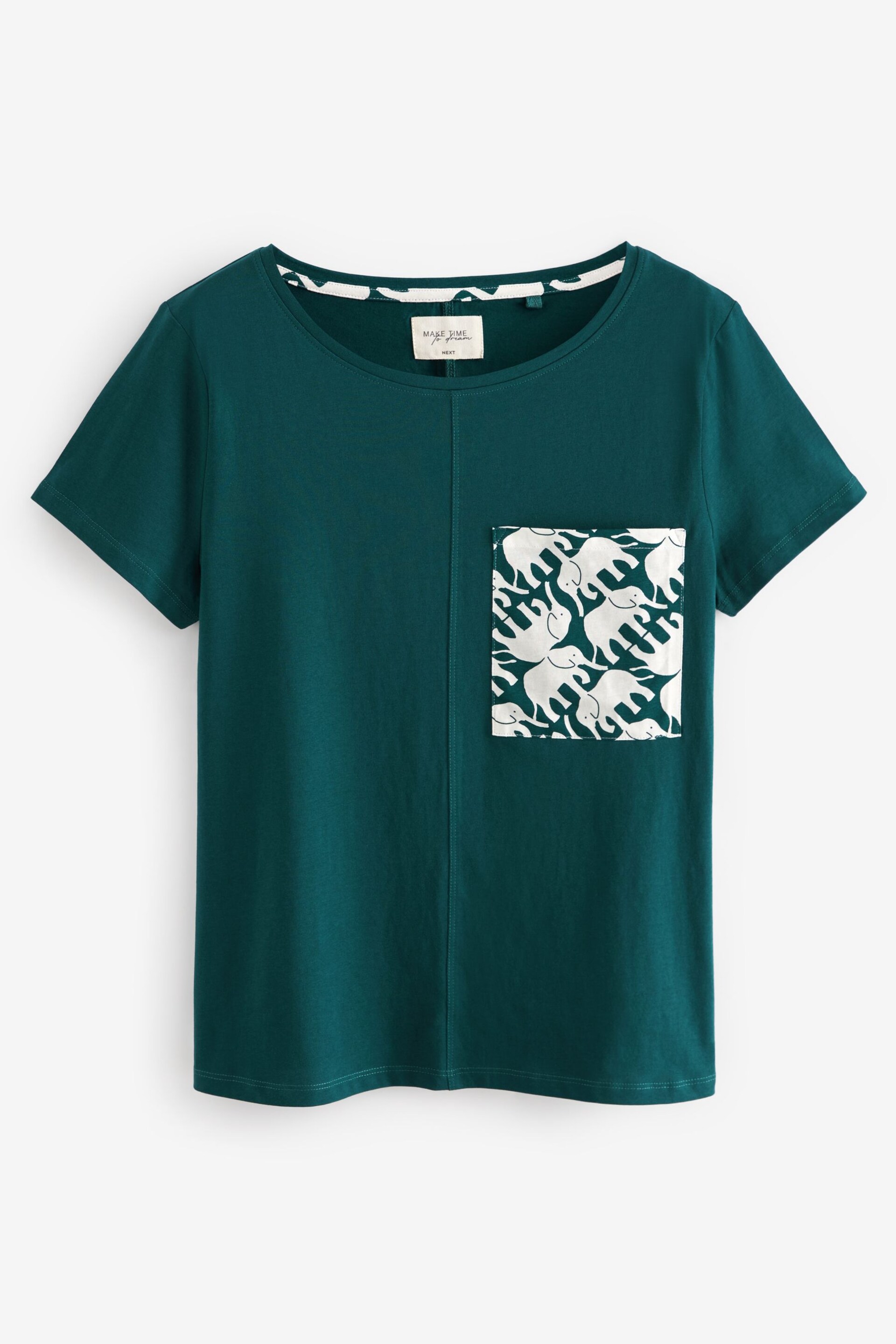 Teal Elephant Cotton Short Sleeve Pyjamas - Image 6 of 8