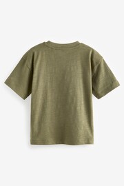 Khaki Green Zebra Short Sleeve Pocket T-Shirt (3mths-7yrs) - Image 6 of 7