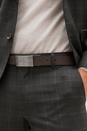 Black/Brown Reversible Plaque Bonded Leather Belt - Image 1 of 3