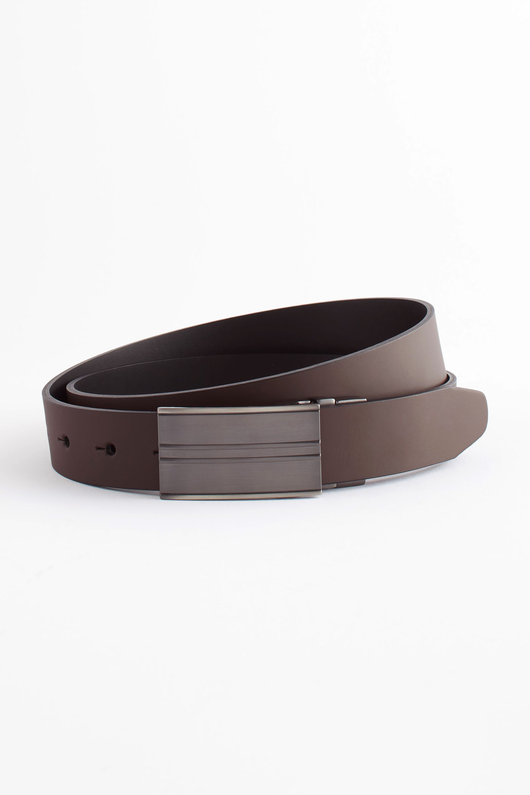 Buy Black Brown Reversible Plaque Bonded Leather Belt from Next Luxembourg